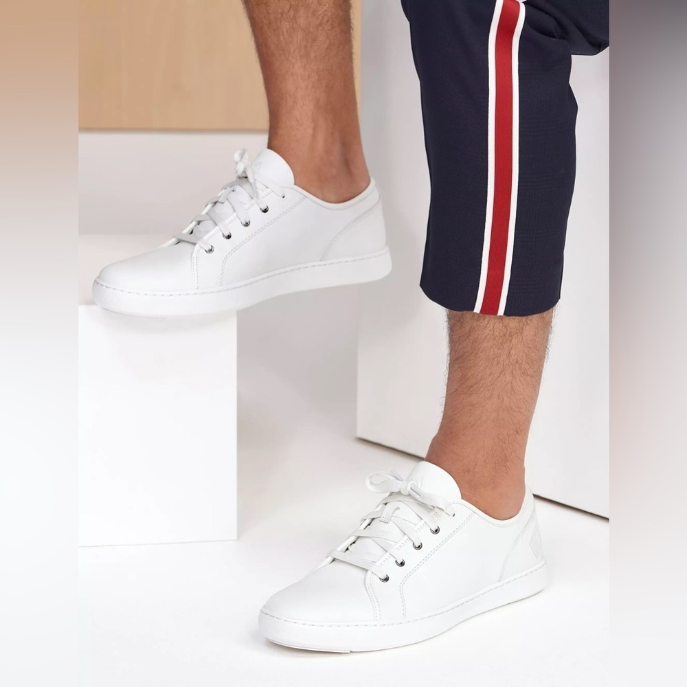 FitFlop | Christophe Tumbled Toe Cap Men Urban White Leather Sneakers